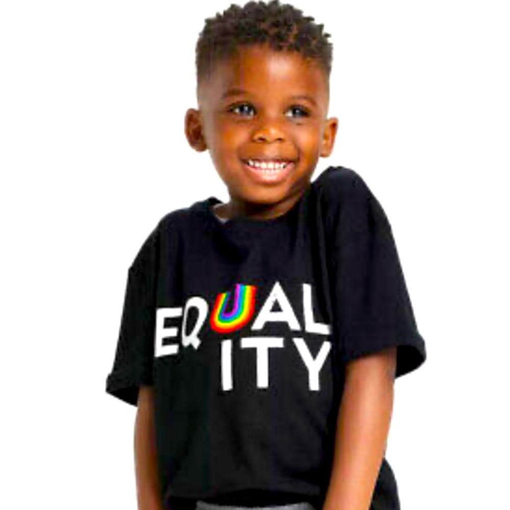 #TakePride Kids Equality Short Sleeve Round Neck T-Shirt Black